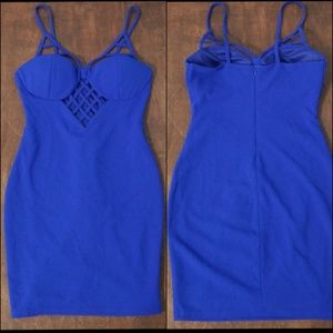 Entry Royal Blue Cut Out Mini Party Dress